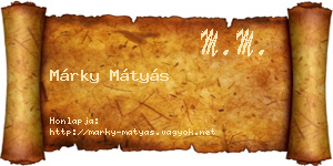 Márky Mátyás névjegykártya